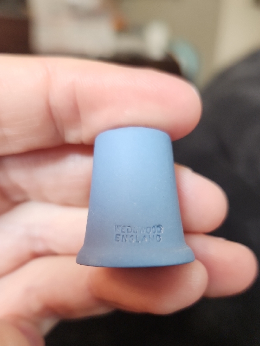 Blue Jasperware Portrait Thimble And Johnson Brothers Ironstone Thimble - Picture 2 of 9